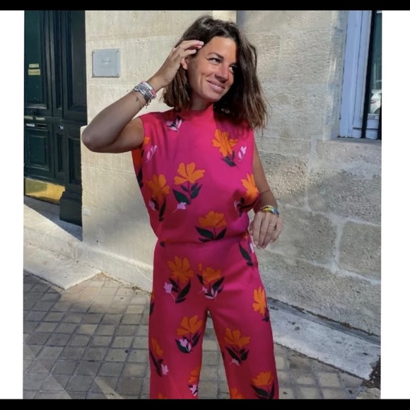 ZARA NWT NEW LONG PRINT JUMPSUIT EXTRA SMALL XS MEDIUM BLOGGER’S FAV 7824/017 - Picture 2 of 11